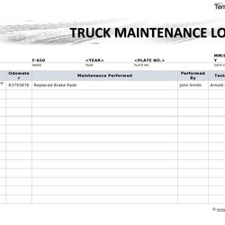 Magnificent Preventive Maintenance Template Excel Download Truck Log