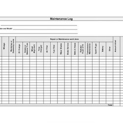 Superior Equipment Maintenance Log Templates Word Excel Formats Template