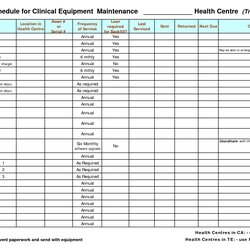 Worthy Excel Maintenance Form Equipment Log Template Tasks Charlotte Schedule Clinical And Example