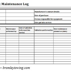 Exceptional Equipment Maintenance Log Template Free Templates In Word And Excel Book Checklist Preventive