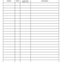 The Highest Quality Printable Equipment Maintenance Log Template Excel