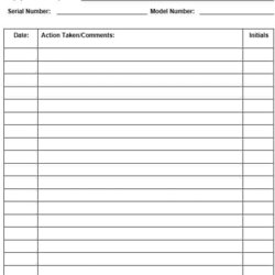 Admirable Equipment Maintenance Log Template