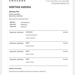 Out Of This World Free Meeting Agenda Templates For Word Professional Template Business