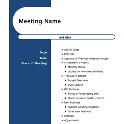 Perfect Free Meeting Agenda Templates Word Excel Formats Meetings Template
