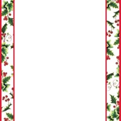 Free Religious Christmas Letterhead Templates Holly Borders Border Letter Paper Printable Christian Ivy