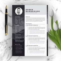 Terrific Resume Template Instant Download For Word Professional Design Curriculum Vitae Attractive Clean