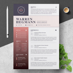 Excellent Best Free Resume Templates For Mac Clean Professional Creative And Modern Curriculum Vitae Design