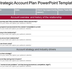 Fine Strategic Account Plan Template Presentation Graphics Example Templates Skip End