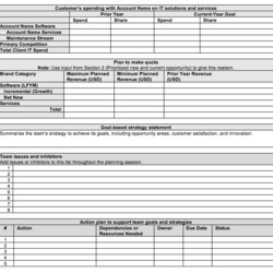 Excellent Strategic Account Plan Excel Summary Of Key Accounts Template For To Make