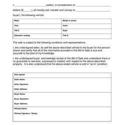 Capital Free Printable Vehicle Bill Of Sale Template Form Generic