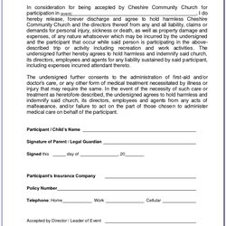 Marvelous Injury Liability Waiver Form Template