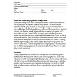 Excellent Free Sports Waiver Forms In Form Youth Sample