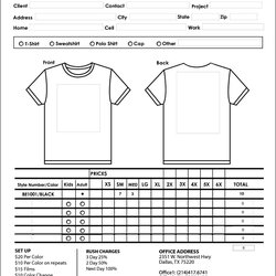Shirt Order Form Template Microsoft Word Forms Printable Sample Templates Spreadsheet Inventory Blank Excel