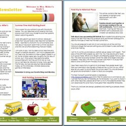Excellent Publisher Newsletter Template Free Templates School Classroom Word Editable Teacher Microsoft