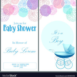 Superior Baby Shower Invitation Card Template Royalty Free Vector