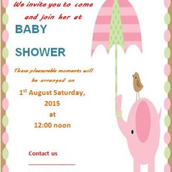 Fantastic Baby Shower Invitation Template Free Templates Card Word Sample Printable
