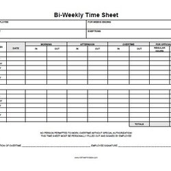 Superior Free Printable Biweekly Template Templates Time Sheet