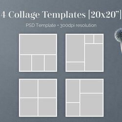 Excellent Photo Collage Template Templates Themes Creative Market Board