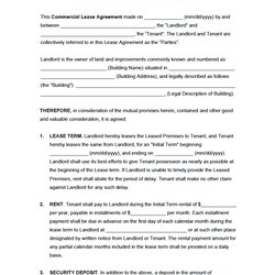 Swell Free Printable Commercial Lease Agreement Template