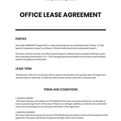 The Highest Quality Office Lease Agreement Template Sample