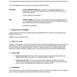 Tremendous Commercial Lease Agreement Template By Business In Word Document Box Description