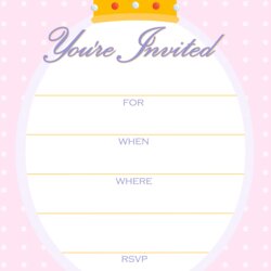 Sublime Free Printable Birthday Invitation Template Invitations Templates Party Princess Cards Unicorn Blank