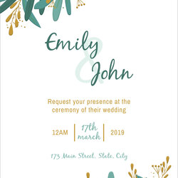 Admirable Free Wedding Invitation Template Cards Printable And Editable
