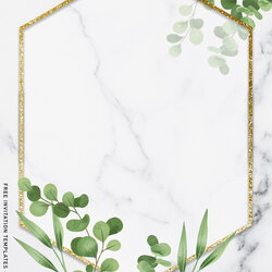 Terrific Beautiful Greenery Wedding Invitation Templates Download Hundreds Leaves Eucalyptus Stunning White