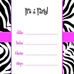 Eminent Free Printable Birthday Invitation Templates Online Invitations Party Template Zebra Print Girls