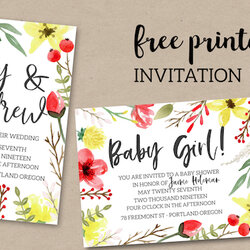 High Quality Party Invitation Templates Free Paper Trail Design Pink Yellow Template Invitations Shower Baby