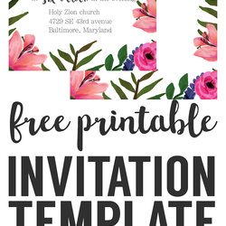 Smashing Floral Invitation Free Printable Templates Paper Trail Invitations Invite Flower Retirement Long