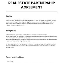 Admirable Real Estate Partnership Agreement Template Word Doc Apple Mac