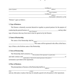 Outstanding Investment Partnership Agreement Template Separation