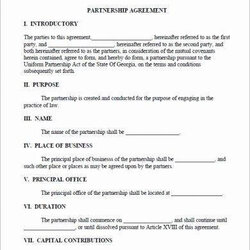 Excellent Real Estate Partnership Agreement Examples In Ms Word Business Template Sample Contract Partner