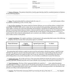 Magnificent Partnership Agreement Templates Business Real Estate Template