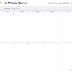 Cool Fresh Printable Bi Weekly Calendar Free Monthly Calendars Online Template Of
