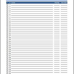 Supreme Free Excel To Do List Template Download Printable Blank Templates Task Project Checklist Things Work