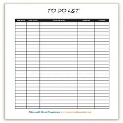 Tremendous To Do List Template For Word Task Templates Save
