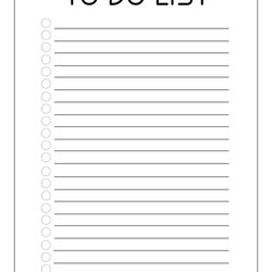 Sterling Blank To Do List Template Caps
