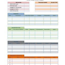 Very Good Free Printable Itinerary Template