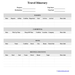 Brilliant Travel Itinerary Template Download Printable Docs Print Big