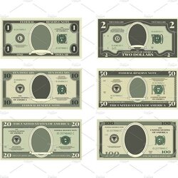 Template Of Fake Money Vector Pictures Dollars