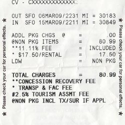 Swell Car Rental Receipt Template Lovely Rent