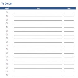 Supreme Free To Do List Templates In Excel