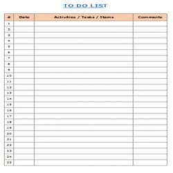 Wonderful To Do List Download Task Templates Template Excel