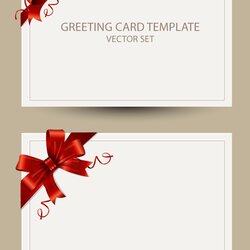 Superb Freebie Greeting Card Templates With Red Bow Template Birthday Printable Christmas Wishes Cards