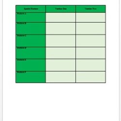 Very Good Free Comparison Chart Templates Word Excel Template Charts