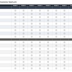 Comparison Chart Template Excel For Your Needs Feature Templates Product