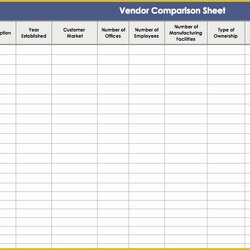 Spiffing Free Comparison Chart Template Excel Of Vendor