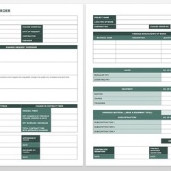 Sterling Complete Collection Of Free Change Order Forms Template Form Word Simple Log Project Templates